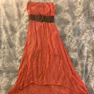 Poetry strapless dress - size medium - coral